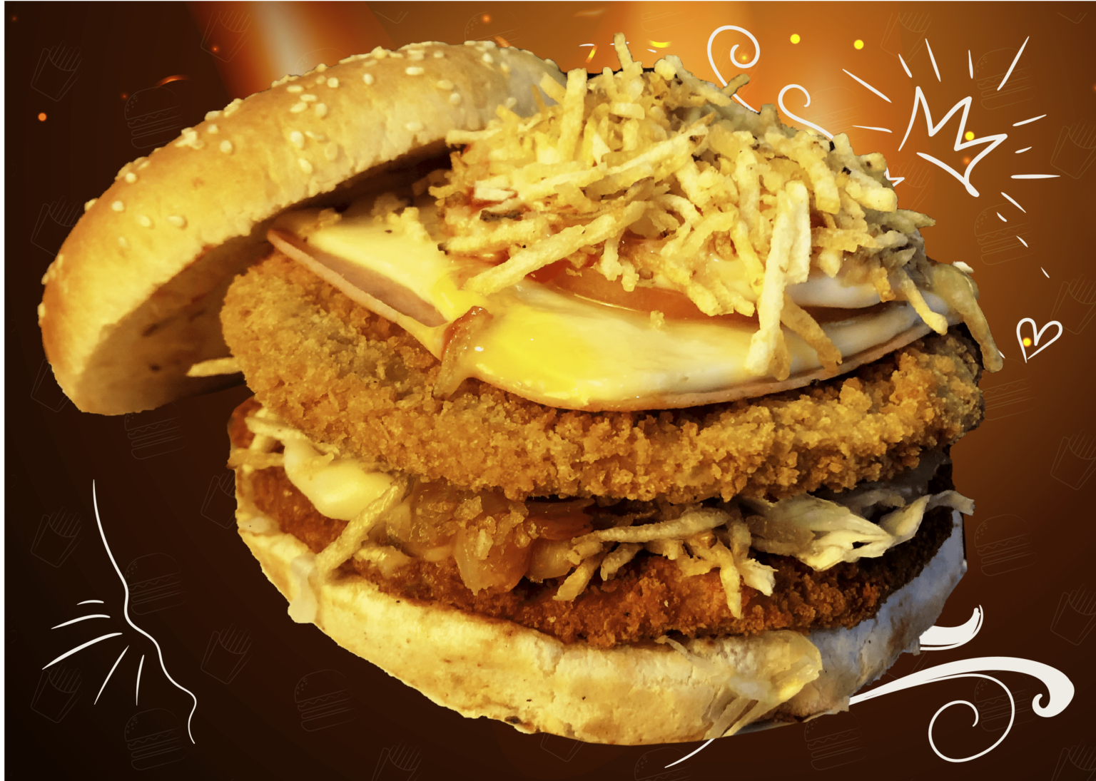 Hamburguesa doble de Pollo